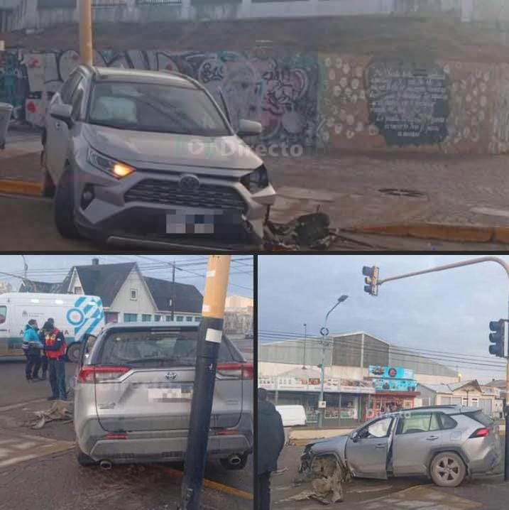 Conductor alcoholizado chocó contra un semáforo en pleno centro de Río Grande