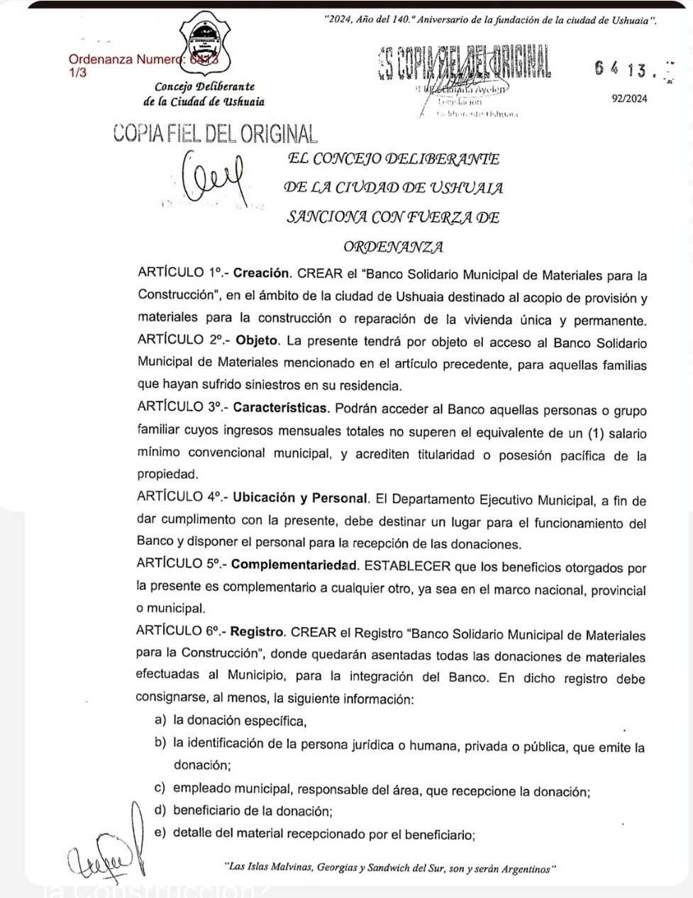 🏠 ¿SABÍAS QUE USHUAIA TIENE UN BANCO SOLIDARIO DE MATERIALES PARA CASOS COMO EL INCENDIO DE BARRIO ESCONDIDO?