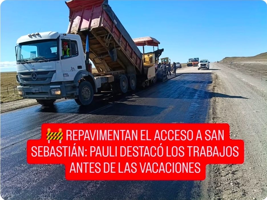 🚧 REPAVIMENTAN EL ACCESO A SAN SEBASTIÁN: PAULI DESTACÓ LOS TRABAJOS ANTES DE LAS VACACIONES
