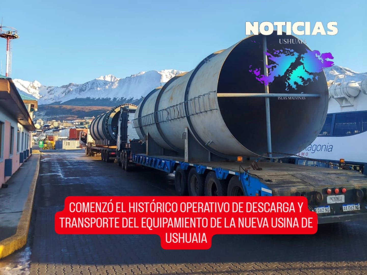 Comienza un operativo logístico sin precedentes para la nueva usina eléctrica de Ushuaia